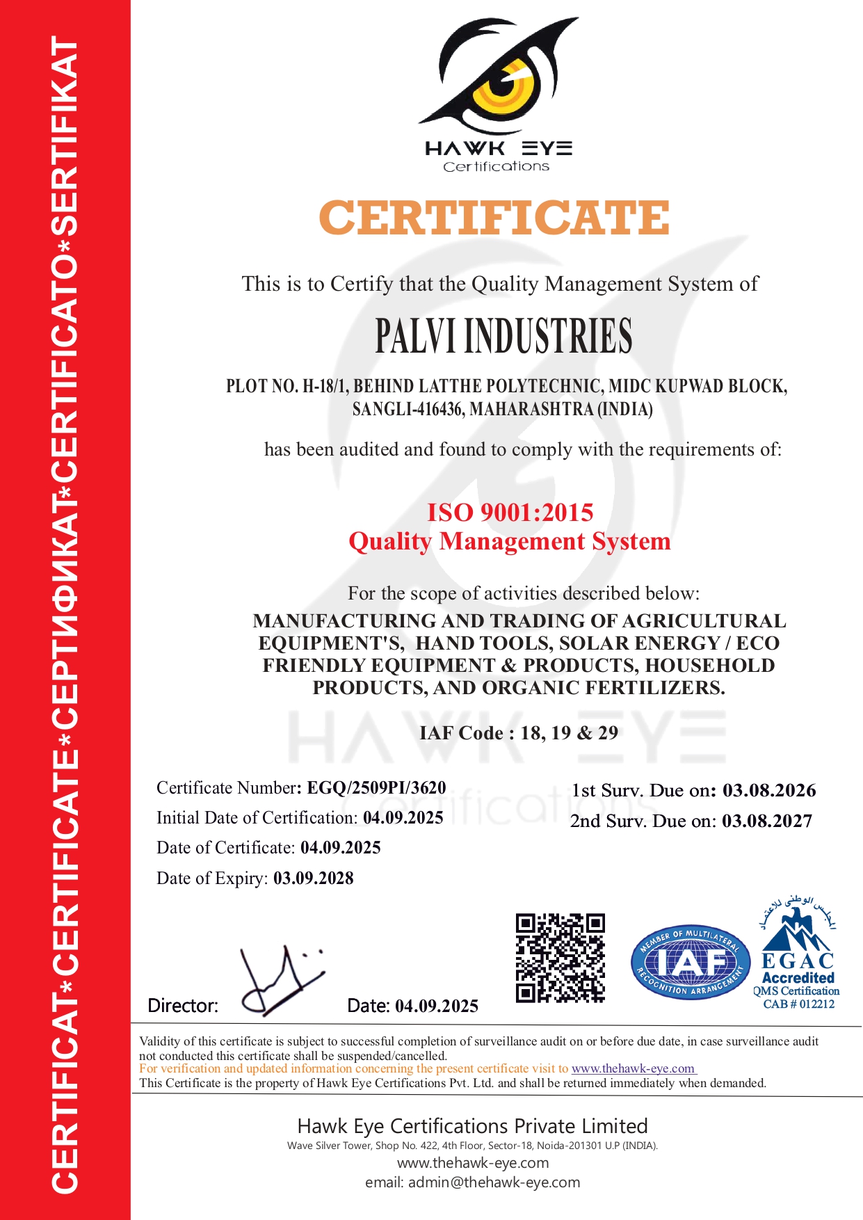 ISO Certificate